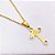 COLAR AÇO INOXIDÁVEL 45CM PINGENTE CRUCIFIXO SÃO BENTO - DOURADO - Imagem 2