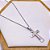 COLAR AÇO INOXIDÁVEL 45CM PINGENTE CRUCIFIXO 3D ORAÇÃO PAI NOSSO - PRATEADO - Imagem 1