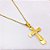 COLAR AÇO INOXIDÁVEL 45CM PINGENTE CRUCIFIXO 3D ORAÇÃO PAI NOSSO - DOURADO - Imagem 2