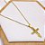 COLAR AÇO INOXIDÁVEL 45CM PINGENTE CRUZ ÁRVORE DA VIDA - DOURADO - Imagem 1