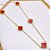 COLAR AÇO INOXIDÁVEL 45CM  TREVO VERMELHO - DOURADO - Imagem 2