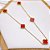 COLAR AÇO INOXIDÁVEL 45CM  TREVO VERMELHO - DOURADO - Imagem 1