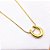 COLAR AÇO INOXIDÁVEL 45CM PINGENTE ORGÂNICO - DOURADO - Imagem 2