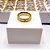 ALIANCA ACO INOXIDAVEL 2 FRISOS DIAMANTADA  6MM COM PEDRA CRISTAL - DOURADA (UNIDADE) - Imagem 3