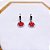 BRINCO AÇO INOXIDÁVEL  ARGOLINHA CLICK FLOR VERMELHO - PRATEADO - Imagem 2