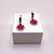 BRINCO AÇO INOXIDÁVEL  ARGOLINHA CLICK FLOR VERMELHO - PRATEADO - Imagem 1