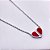 COLAR AÇO INOXIDÁVEL 45 CM PINGENTE CORAÇÃO VERMELHO - PRATEADO - Imagem 2