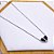 COLAR AÇO INOXIDÁVEL 45 CM PINGENTE CORAÇÃO PRETO - PRATEADO - Imagem 1