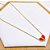 COLAR AÇO INOXIDÁVEL 45 CM PINGENTE CORAÇÃO VERMELHO - DOURADO - Imagem 1