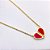 COLAR AÇO INOXIDÁVEL 45 CM PINGENTE CORAÇÃO VERMELHO - DOURADO - Imagem 2