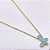 COLAR AÇO INOXIDÁVEL 45 CM BORBOLETA AZUL - DOURADO - Imagem 2