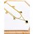COLAR DUPLO AÇO INOXIDÁVEL 45 CM PINGENTE TREVO PRETO - DOURADO - Imagem 1