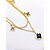 COLAR DUPLO AÇO INOXIDÁVEL 45 CM PINGENTE TREVO PRETO - DOURADO - Imagem 2