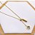 COLAR AÇO INOXIDÁVEL 45 CM PINGENTE PÊNDULO E INSPIRE-SE PRETO - DOURADO - Imagem 1