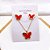 CONJUNTO COLAR  E BRINCO AÇO INOXIDÁVEL  BORBOLETA VERMELHO - DOURADO - Imagem 1