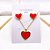 CONJUNTO COLAR  E BRINCO AÇO INOXIDÁVEL  CORAÇÃO VERMELHO - DOURADO - Imagem 1