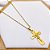COLAR  AÇO INOXIDÁVEL 50CM PINGENTE CRUCIFIXO - DOURADO - Imagem 1