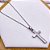 COLAR  AÇO INOXIDÁVEL 50CM PINGENTE CRUCIFIXO PAI NOSSO - PRATEADO - Imagem 1