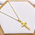 COLAR  AÇO INOXIDÁVEL 50CM PINGENTE CRUCIFIXO PAI NOSSO - DOURADO - Imagem 1