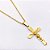 COLAR  AÇO INOXIDÁVEL 50CM PINGENTE CRUCIFIXO - DOURADO - Imagem 2