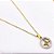 COLAR AÇO INOX 45 CM  PINGENTE BATIMENTOS STRASS - DOURADO - Imagem 2