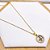 COLAR AÇO INOX 45 CM  PINGENTE BATIMENTOS STRASS - DOURADO - Imagem 1