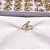 ANEL  ACO INOXIDAVEL 4 PEDRAS CRISTAL - DOURADO (UNIDADE) - Imagem 2