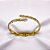 BRACELETE AÇO INOXIDÁVEL COBRA CRAVEJADA STRASS - DOURADO - Imagem 2