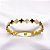 BRACELETE AÇO INOXIDÁVEL TREVO PRETO  - DOURADO - Imagem 2