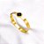 BRACELETE AÇO INOXIDÁVEL TREVO PRETO - DOURADO - Imagem 3