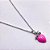 COLAR AÇO INOXIDÁVEL 45CM PINGENTE MORANGO ROSA - PRATEADO - Imagem 2