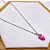 COLAR AÇO INOXIDÁVEL 45CM PINGENTE MORANGO ROSA - PRATEADO - Imagem 1