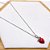 COLAR AÇO INOXIDÁVEL 45CM PINGENTE MORANGO VERMELHO - PRATEADO - Imagem 1