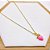 COLAR AÇO INOXIDÁVEL 45CM PINGENTE MORANGO ROSA - DOURADO - Imagem 1