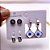 CARTELA BRINCO TRIO AÇO INOX ARGOLINHA CLICK  STRASS  TREVO OLHO GREGO- PRATEADO - Imagem 1