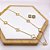 CONJUNTO COLAR  E BRINCO AÇO INOXIDÁVEL TREVO PEROLADO COM PEDRA CRISTAL - DOURADO - Imagem 2