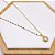 COLAR  AÇO INOXIDÁVEL 45CM PINGENTE REDONDO COM PEDRA CRISTAL BANHADO - DOURADO - Imagem 2