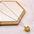 COLAR AÇO INOXIDÁVEL 45CM  PINGENTE CORAÇÃO CRAVEJADO PEDRA CRISTAL PEROLA - DOURADO - Imagem 1