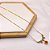 COLAR AÇO INOXIDÁVEL 45CM PEDRA CRISTAL TREVO VERMELHO - DOURADO - Imagem 2