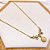 COLAR AÇO INOXIDÁVEL 45CM PEDRA CRISTAL TREVO BRANCO - DOURADO - Imagem 2