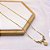 COLAR AÇO INOXIDÁVEL 45CM PEDRA CRISTAL TREVO BRANCO - DOURADO - Imagem 1