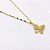 COLAR AÇO INOXIDÁVEL 45CM PINGENTE BANHADO BORBOLETA PEDRA CRISTAL - DOURADO - Imagem 2