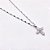 COLAR AÇO INOXIDÁVEL 45CM PINGENTE BANHADO CRUZ CRAVEJADO STRASS - PRATEADO - Imagem 2