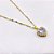 COLAR AÇO INOXIDÁVEL 45CM PINGENTE BANHADO CORAÇÃO PEDRA CRISTAL CRAVEJADO STRASS - DOURADO - Imagem 2