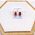 BRINCO AÇO INOX ARGOLINHA CLICK  DOURADO - VERMELHO - Imagem 1