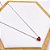 COLAR AÇO INOXIDÁVEL 45CM  CORAÇÃO VERMELHO - PRATEADO - Imagem 2