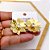 BRINCO AÇO INOX  FLOR COM PEDRA CRISTAL - DOURADO - Imagem 2