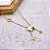 COLAR AÇO INOXIDÁVEL 45CM TREVO PEROLADO - DOURADO - Imagem 2