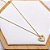 COLAR AÇO INOXIDÁVEL 45CM CORAÇÃO CRAVEJADO - DOURADO - Imagem 1