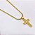 COLAR AÇO INOXIDÁVEL FITA 45CM PINGENTE BANHADO CRUCIFIXO - DOURADO - Imagem 2